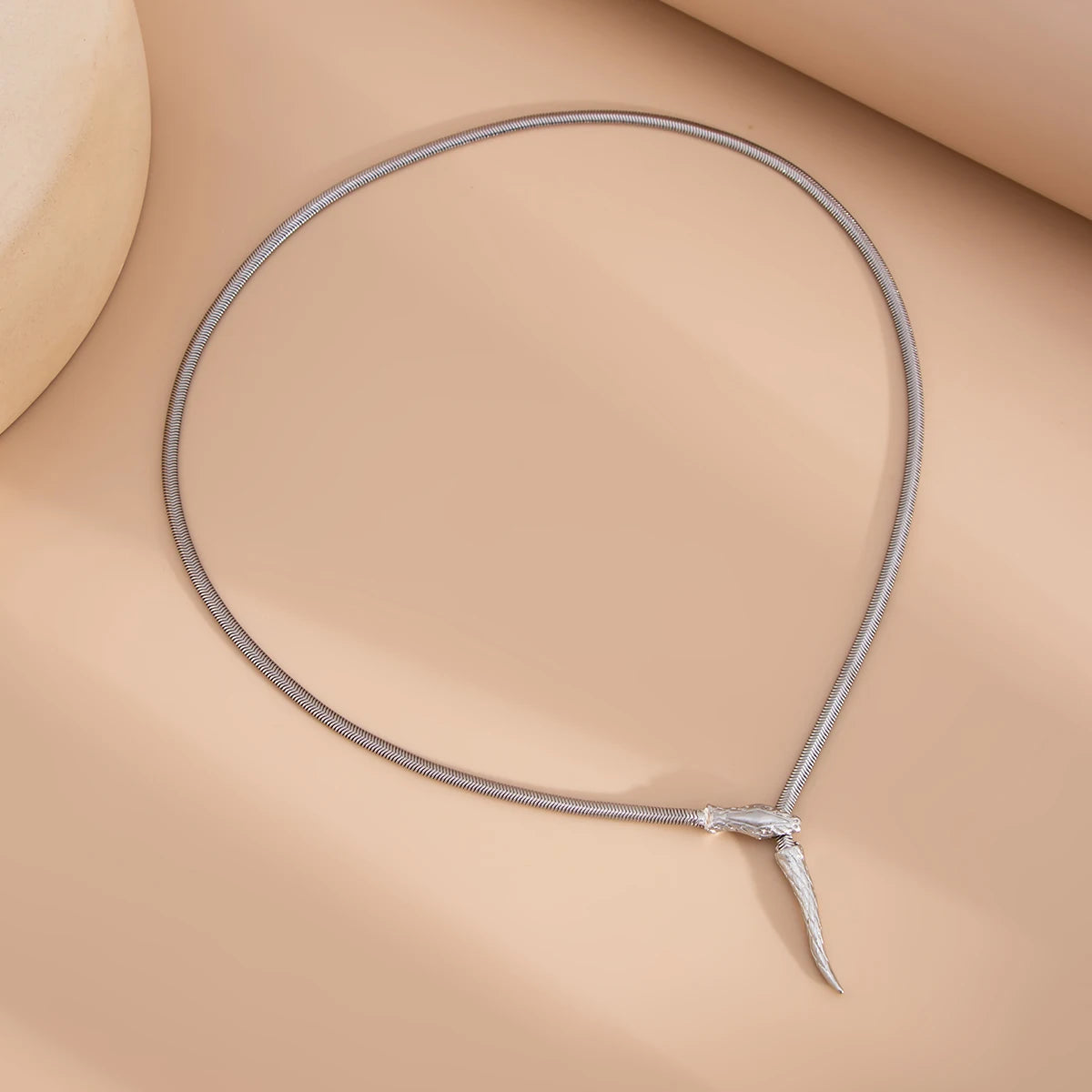 IngeSight.Z Gothic Smooth Snake Chain Necklace for Women Punk Gold Color Serpentine Necklace Clavicle Chain Trendy Neck Jewelry