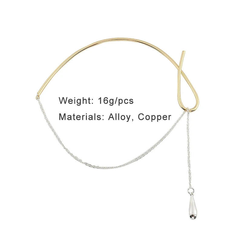 Collier avec pendentif en fil métallique bicolore pour femme