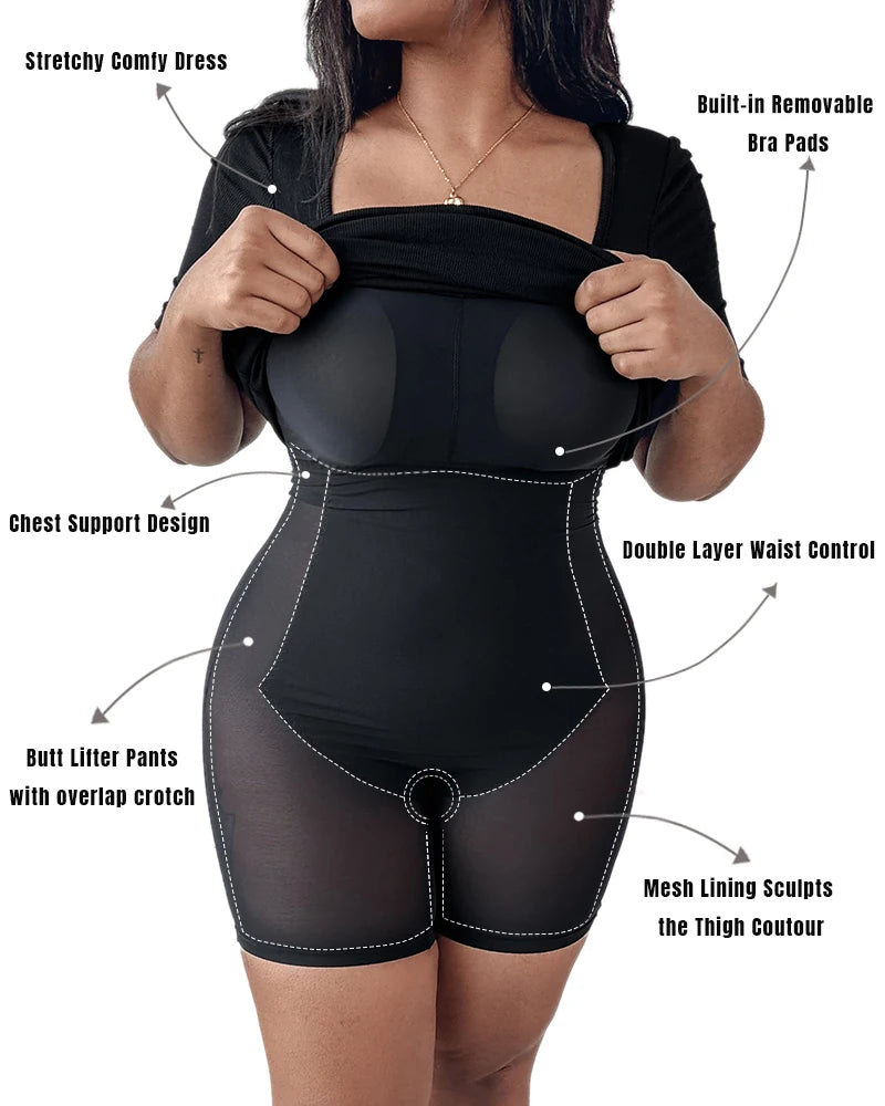 Robe Sculptante Élégance Suprême – Gainant Invisible Intégré