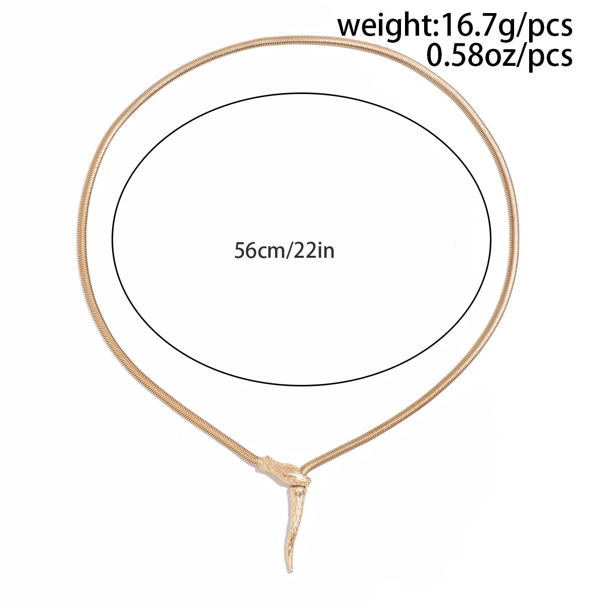 IngeSight.Z Gothic Smooth Snake Chain Necklace for Women Punk Gold Color Serpentine Necklace Clavicle Chain Trendy Neck Jewelry