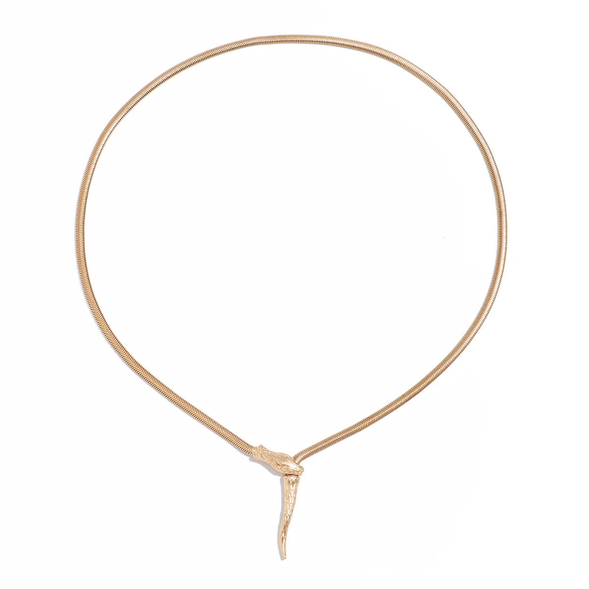 IngeSight.Z Gothic Smooth Snake Chain Necklace for Women Punk Gold Color Serpentine Necklace Clavicle Chain Trendy Neck Jewelry