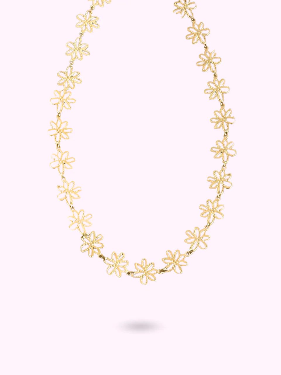 Collier fleur acier